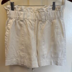 Marine Layer High Waist White Linen Shorts